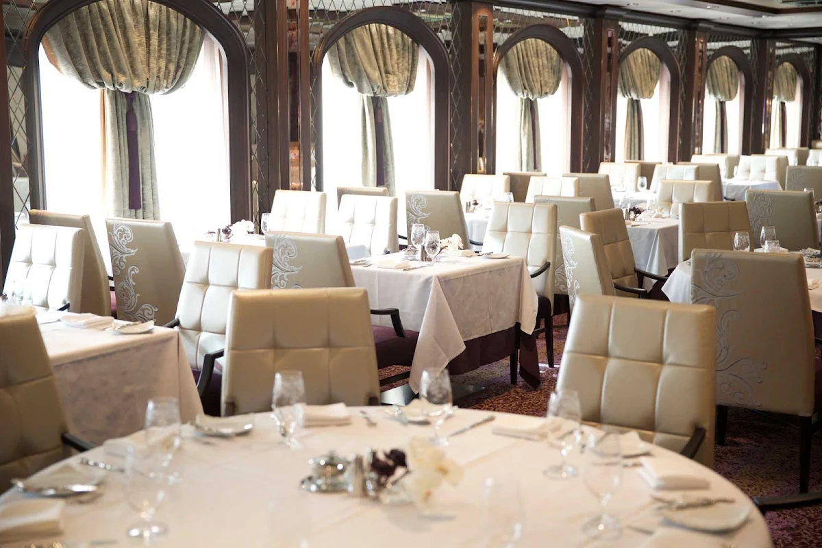 Quantum-of-the-Seas-The-Grande - The Grand dining venue on Quantum of the Seas serves dinner nightly, featuring a classic selection of dinner fare and stylish atmosphere. It's one of five full-service complimentary restaurants onboard.