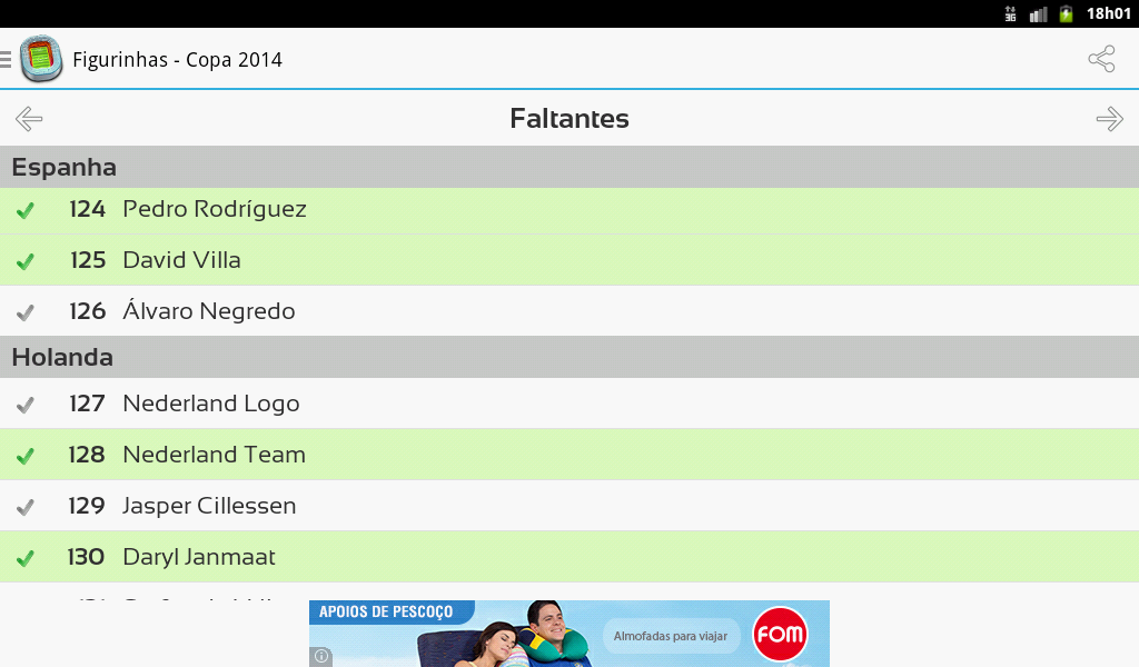 Figurinhas Copa 2014 - screenshot
