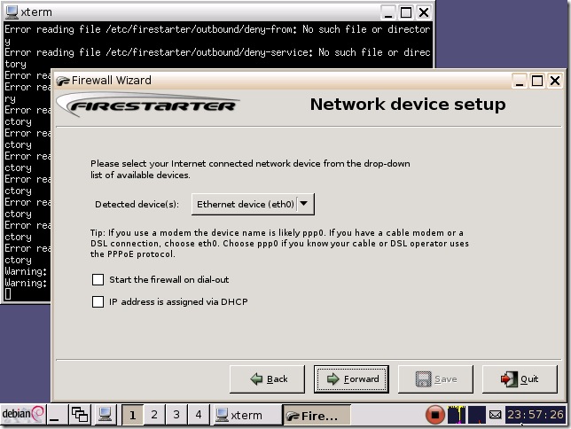 沒特殊需求就直接按下一步吧，按到save直到啟動firestarter
