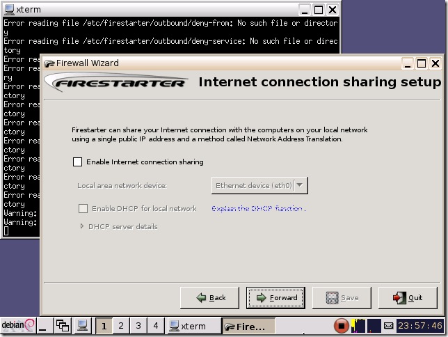 沒特殊需求就直接按下一步吧，按到save直到啟動firestarter
