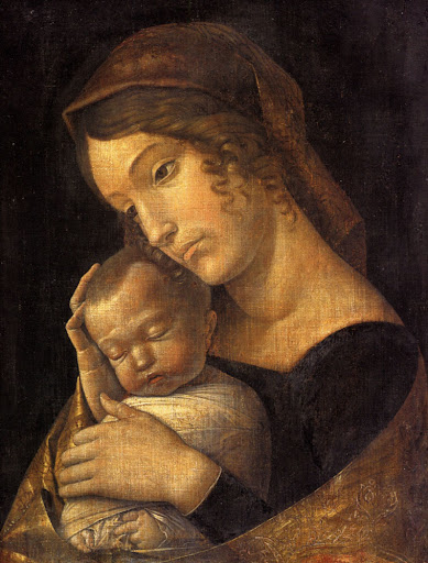 Andrea Mantegna, Madonna with Sleeping Child. c. 1465-70