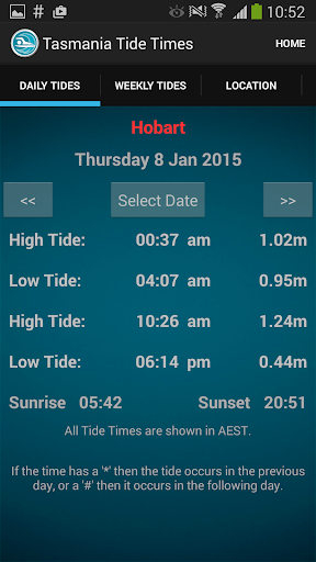 Tasmania Tide Times