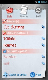 Capture d'ecran de l'application Android Shopping List - ListOn