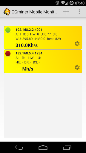 CGminer Mobile Monitor