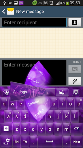 GO Keyboard Purple Sparkle