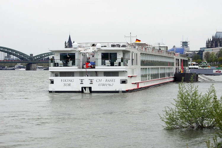 The river cruise ship Viking Tor in Cologne, Germany.