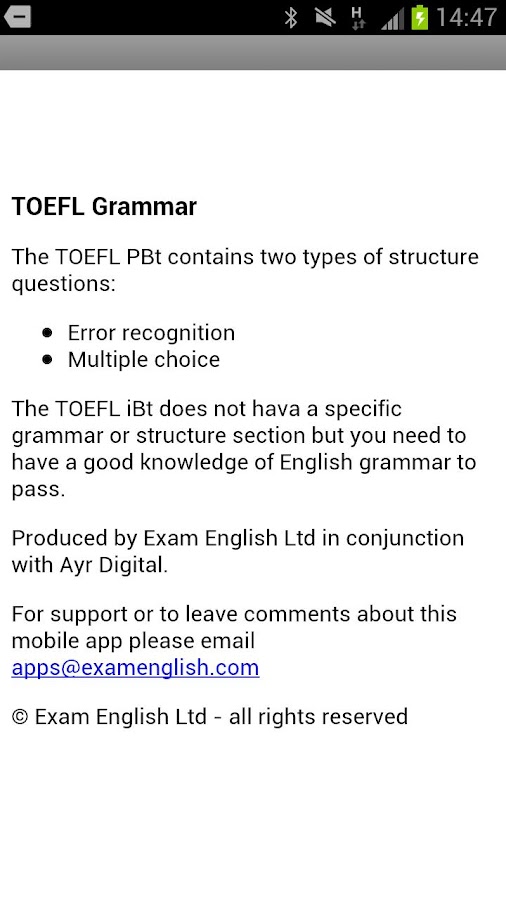 exam toefl practice grammar on TOEFL® Play  Grammar Android Google  Apps