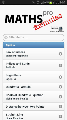 MathsPro Formulas