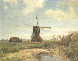 RIJKS: Paul Joseph Constantin Gabriël: 'Sunny Day', a Windmill on a Waterway 1903