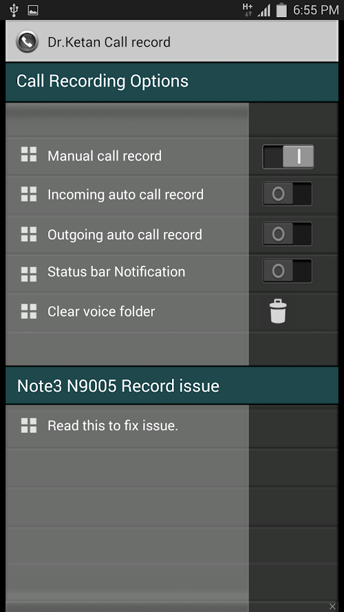 Android application Dr.Ketan Auto Call Record screenshort