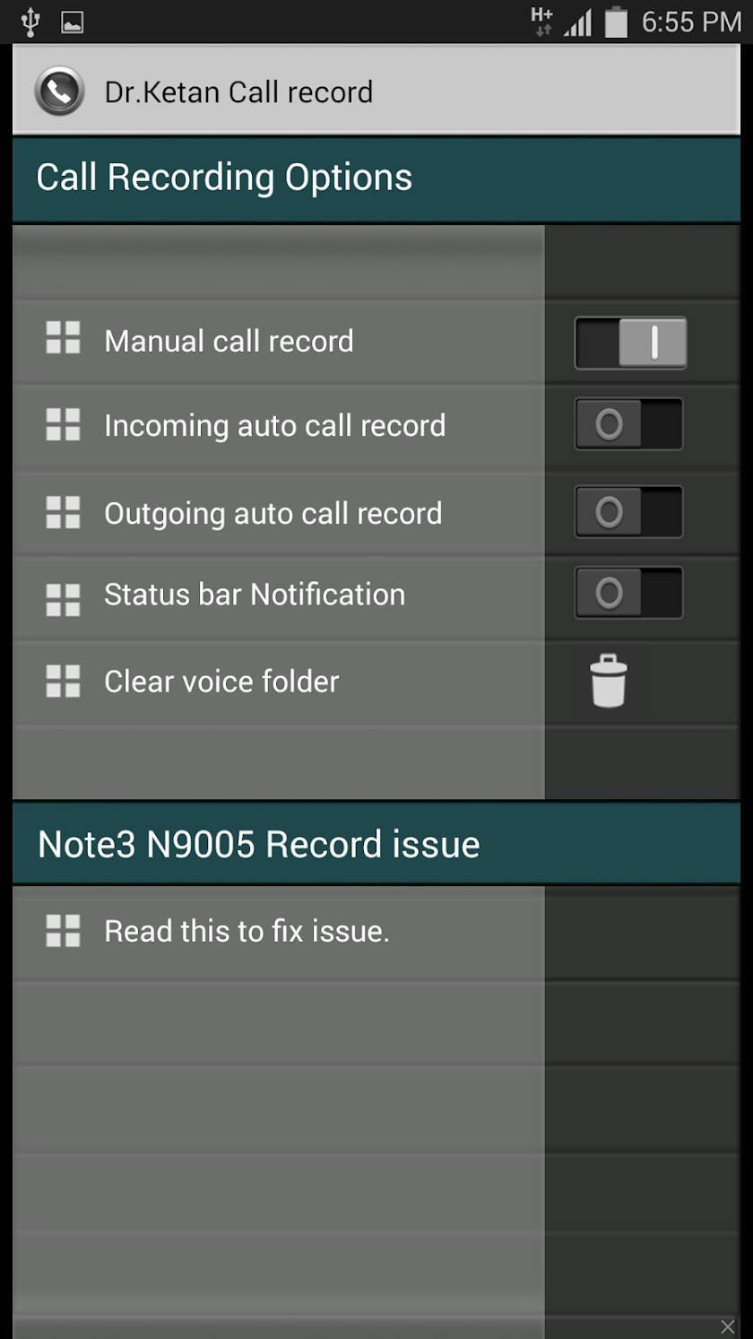 Dr.Ketan Auto Call Record Screen 1