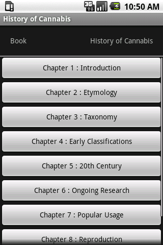 Android application History of Cannabis screenshort