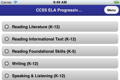 CCSS ELA Progressive Continuum