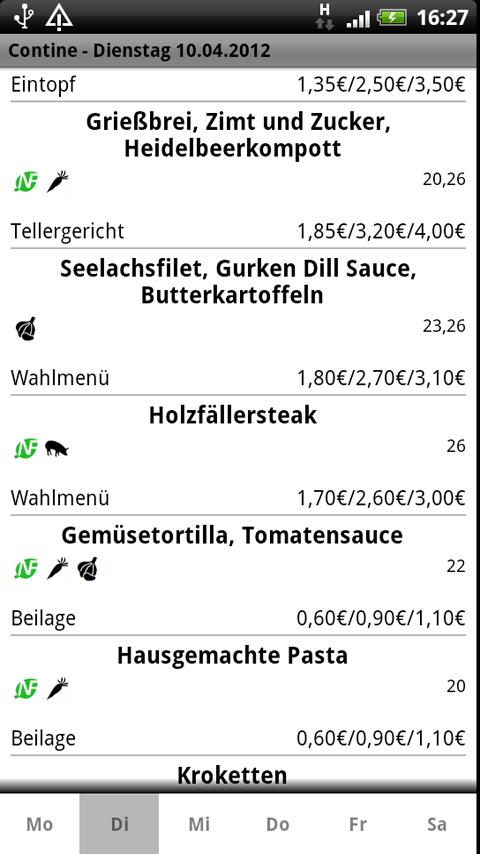 Mensaplan Screen 2