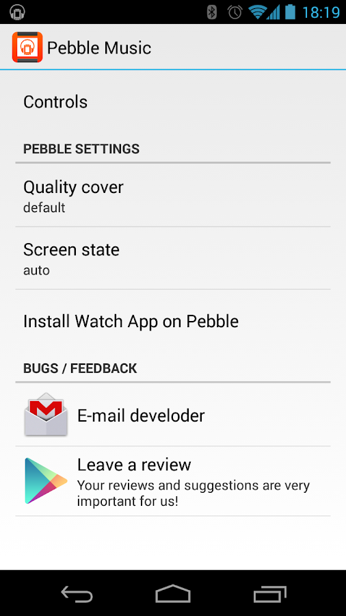 Music Player for Pebble - screenshot