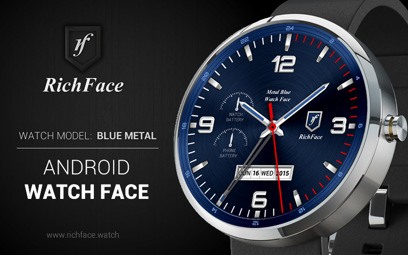 Blue Metal Watch Face Screen 1