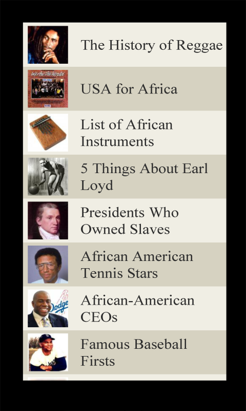 African American Lists Screen 3