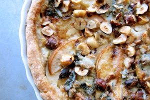 Pear, Blue Cheese and Hazelnut Tart