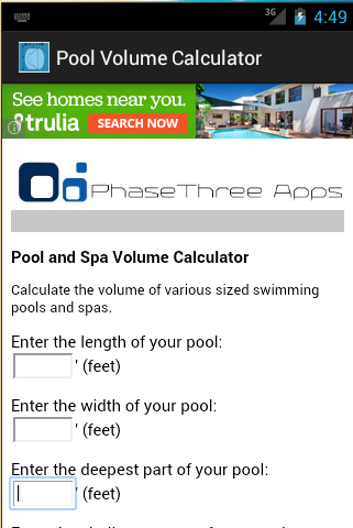 Pool Volume Calculator