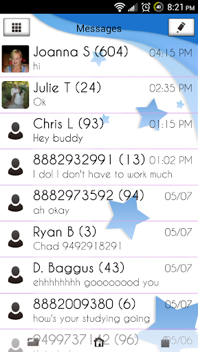 【免費個人化App】Go SMS Pro Theme Blue Stars-APP點子