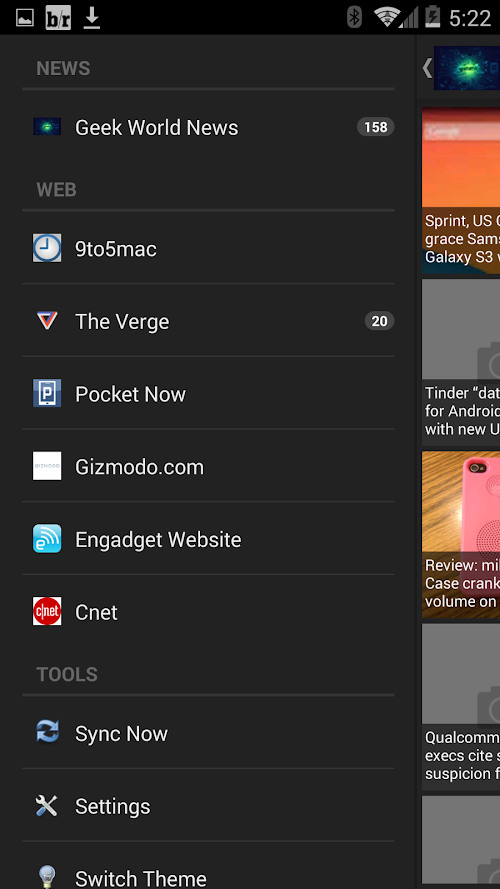 Android application Geek World HD screenshort