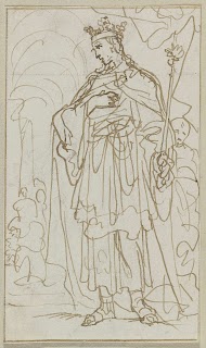 Gekroonde staande man