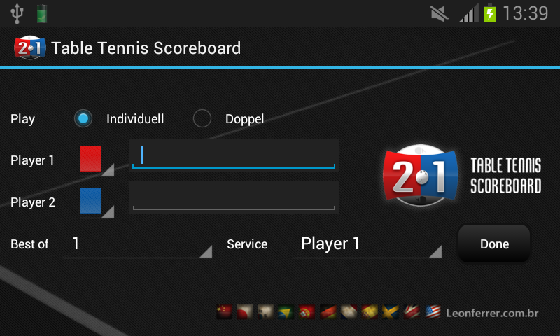 Android application Table Tennis Scoreboard Full screenshort