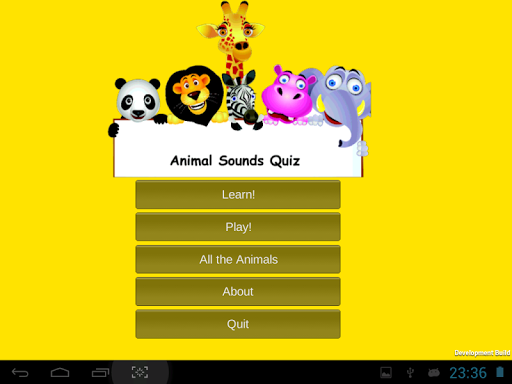 Animal sound quiz game