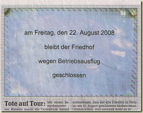 Betriebsausflug Friedhof