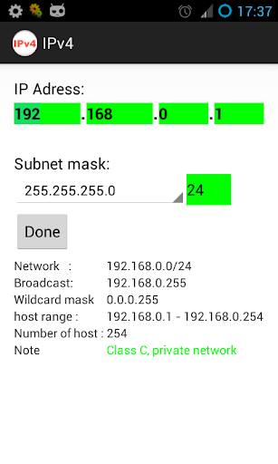 IP Network calculator