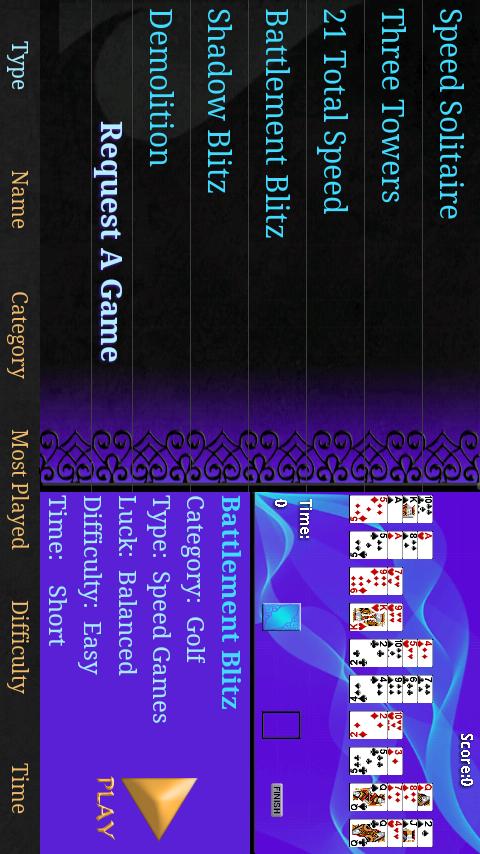Android application Speed Solitaire screenshort