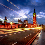 Big ben light trails by Chris Barnes -  