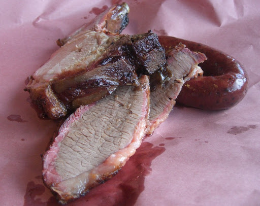 Brisket, sausage and pork chop at Kreuz Market