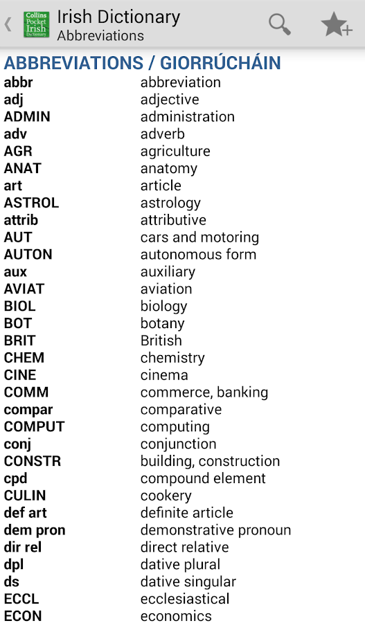 Collins Irish DictionaryTR Android Apps on Google Play