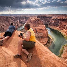 Viewing from the edge by Buddy Eleazer - Landscapes Deserts