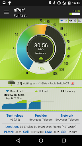 nPerf speed test QoS 4G WiFi