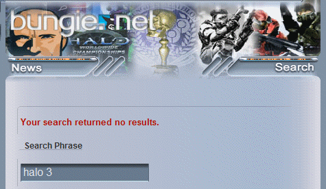 Halo 3 search at Bungie.net