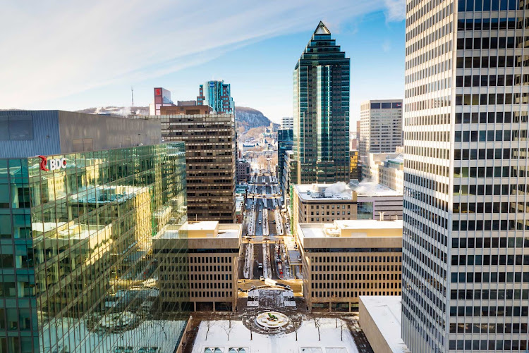 Cityscape of downtown Montreal.