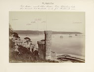 Gezicht op fort Staddon, Fortin Watch house brake, fort Bovisand, fort Breakwater, gezien vanuit fort Picklecombe