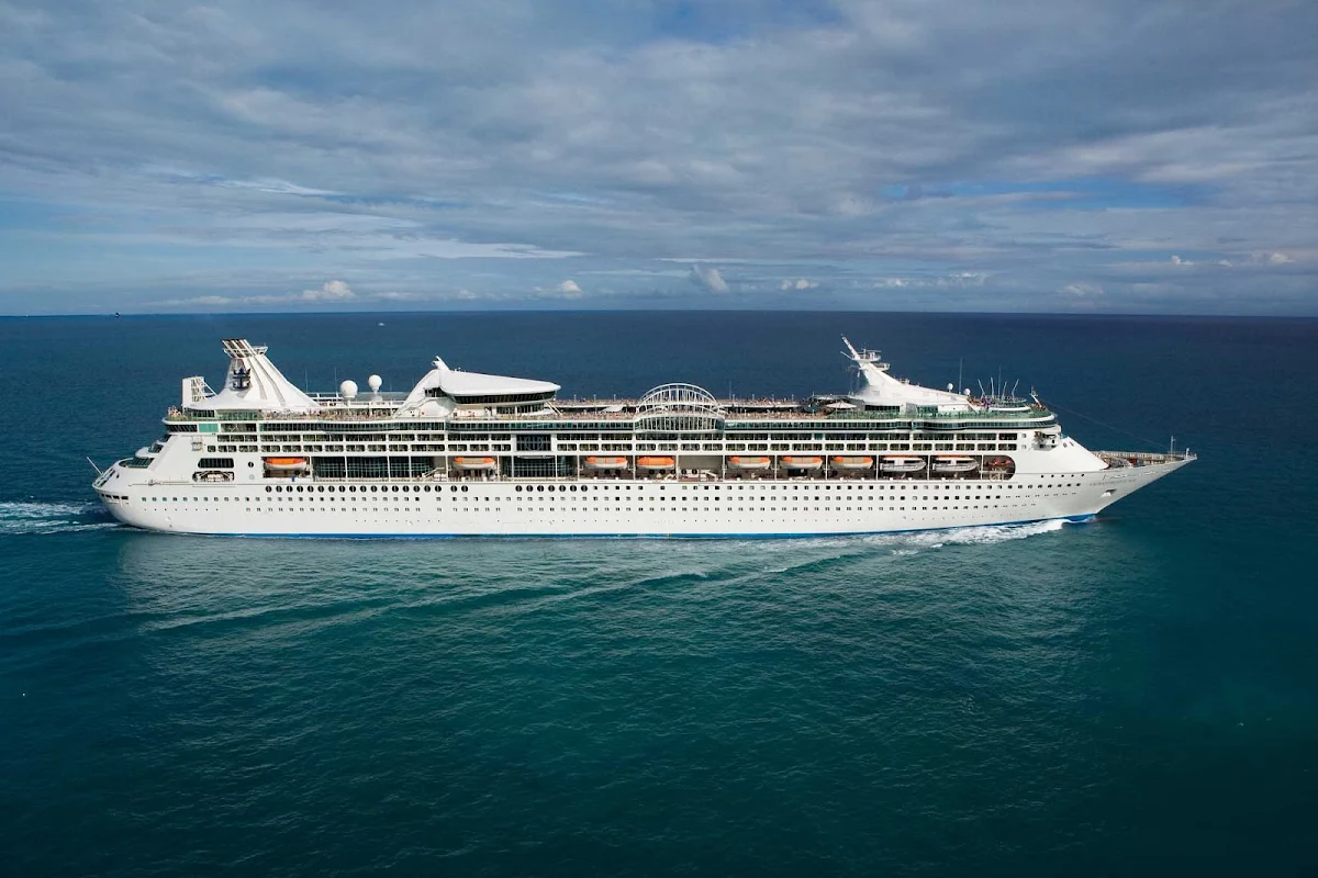 RCI-Enchantment-of-the-Seas-aerial-3 - Enchantment of the Seas has 11 decks, 8 pools & whirlpools and 8 bars & lounges.