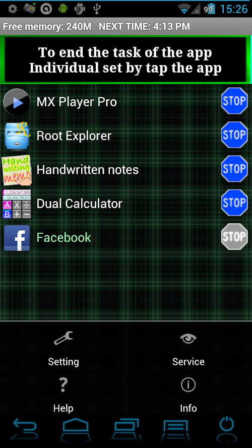 Android application Automatic Task Killer Manager screenshort