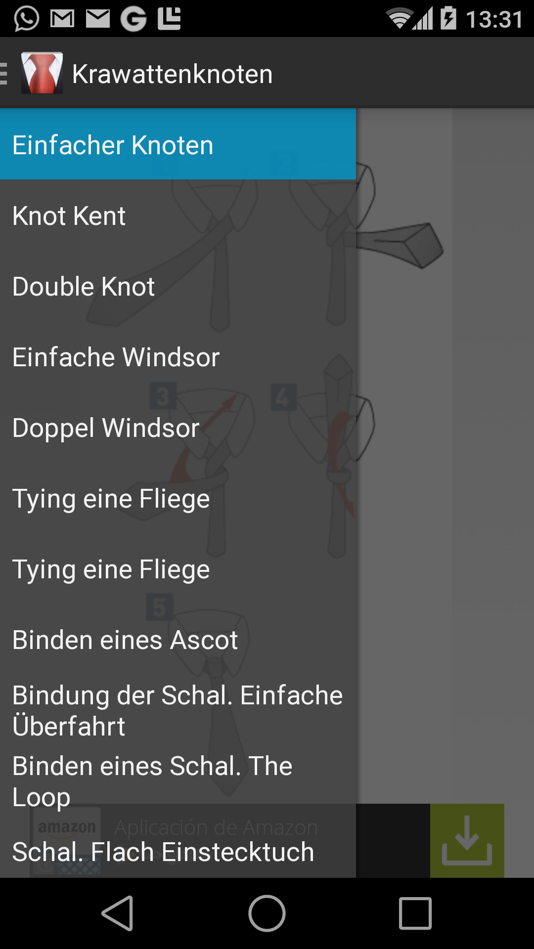 Android application Tie Knot screenshort