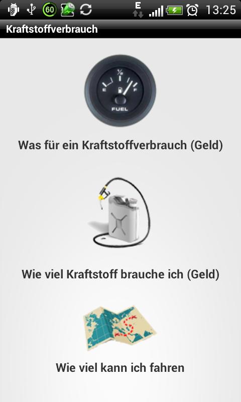 Android-Anwendung Fuel consumption Screenshot