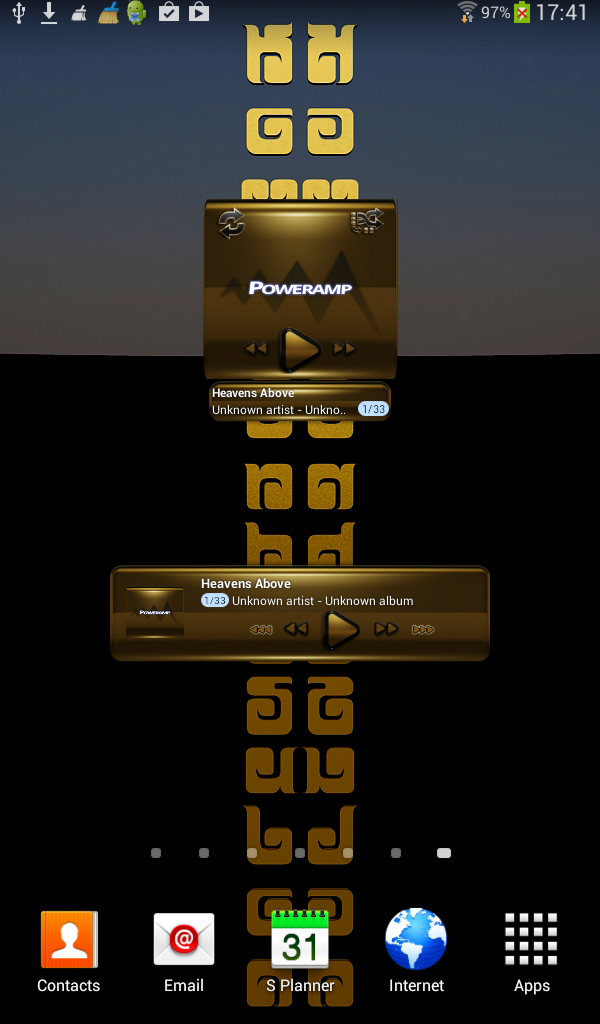 Poweramp widgetpack BLACK GOLD Screen 2