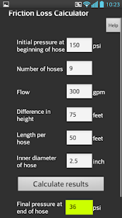 FireFighter CalcTool Screen 2