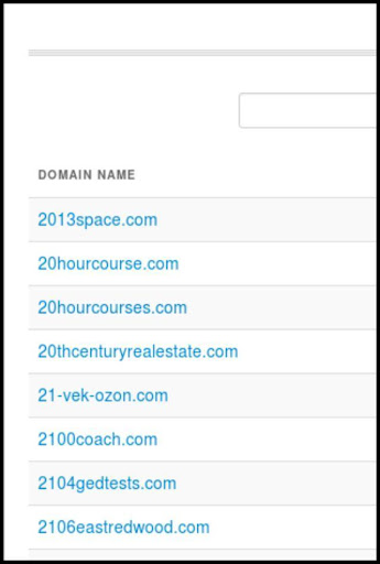 Search expired domain names