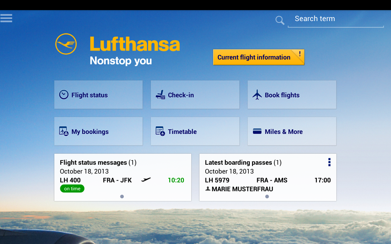 Lufthansa screenshot