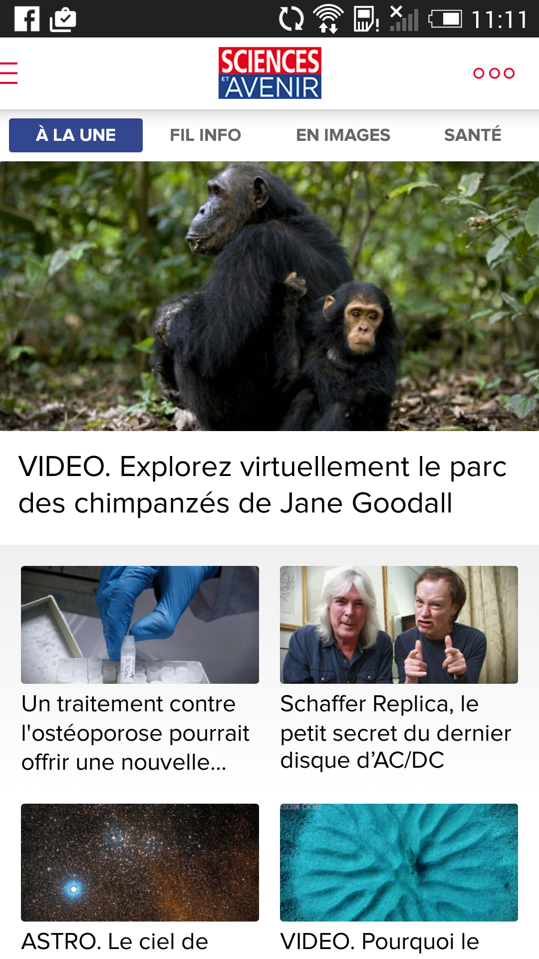 Android application Sciences et Avenir screenshort