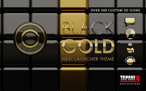 Next Launcher Theme black gold