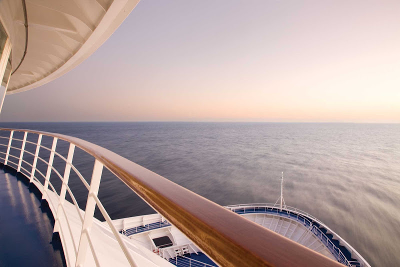 View from behind the railing of Seven Seas Voyager.